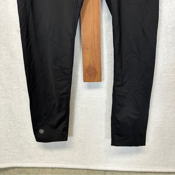 Athleta Black Mid Rise Drawstring Cropped Legging Pants Size M‎ - Picture 3 of 11